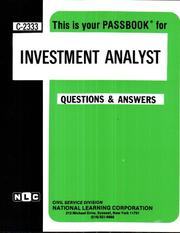 Cover of: Investment Analyst