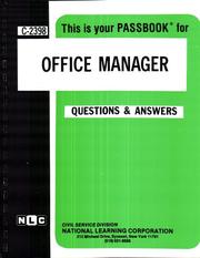 Cover of: Office Manager | Jack Rudman
