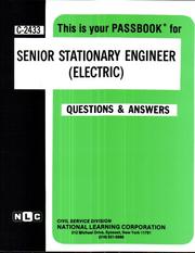 Cover of: Senior Stationary Engineer (Electric): Career Examination Series by Jack Rudman