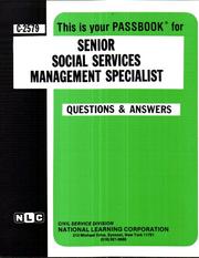 Cover of: Senior Social Services Management Specialist (Career Examination Series, C-2579)