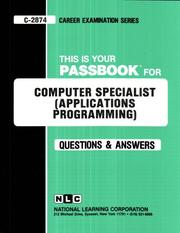 Cover of: Computer Specialist: Applications Programming (Passbook)