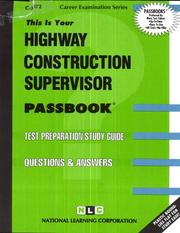 Cover of: Highway Construction Supervisor