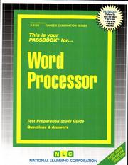 Cover of: Word Processor (Career Examination Ser .: C-3184)