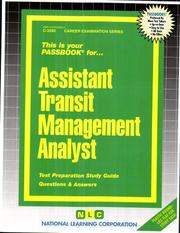 Cover of: Assistant Transit Management Analyst by 
