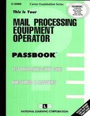 Cover of: Mail Processing Equipment Operator (Career Examination Ser.C-3460) by Jack Rudman