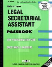 Cover of: Legal Secretarial Assistant (Career Exam Ser C-3545)