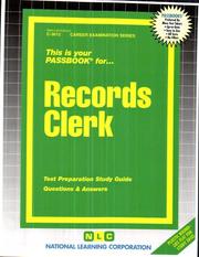 Cover of: Records Clerk by Jack Rudman