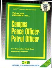 Cover of: Campus Peace Officer-Patrol Officer