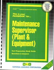Cover of: Maintenance Supervisor | 