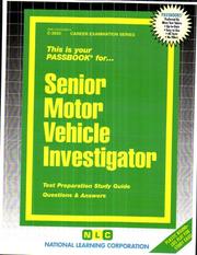 Cover of: Senior Motor Vehicle Investigator | National Learning Corporation