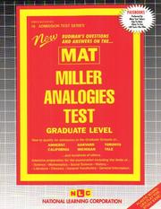 Cover of: Miller Analogies Test (MAT) (Admission Test Passbooks) by 