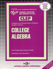 Cover of: CLEP College Algebra (College Level Examination Series (Clep).) by 