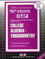 Cover of: CLEP College Algebra-Trigonometry (Precalculus) (College Level Exam Ser Clep-7) by 