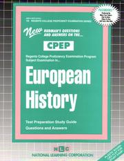 Cover of: European History (Regents College Proficiency Examination Series (Cpep).)