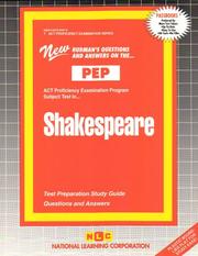 Cover of: Shakespeare (Act Proficiency Examination Program (Pep).) | Jack Rudman