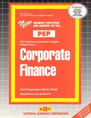 Cover of Corporate Finance (ACT Proficiency Examination Program) (Corporate Finance Pep) by Jack Rudman