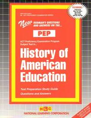 Cover of: History of American Education (Act Proficiency Examination Program (Pep).)