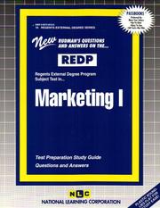 Cover of: REDP Marketing I (Regents External Degree Program) (Regents External Degree Series, Redpr-10) | Jack Rudman