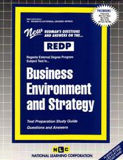 Cover of: REDP Business Environment and Strategy (Regents External Degree Program) (Regents External Degree Redp-16) by Jack Rudman, Jack Rudman