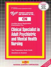 Cover of: Clinical Specialist in Adult Psychiatric and Mental Health Nursing (Certified Nurse Examination, #14)
