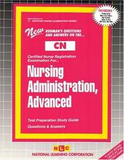 Cover of: Nursing Administration, Advanced (Certified Nurse Examination Series) (Certified Nurse Examination Series (Cn).) | 