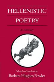 Cover of: Hellenistic Poetry by Barbara Hughes Fowler
