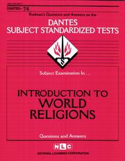 Cover of: DSST Introduction to World Religions (DANTES series, # 74) (Dantes Ser No 24)