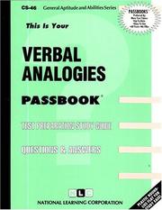 Cover of: Verbal Analogies (General Aptitude and Abilities Series) | 