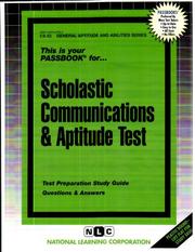 Cover of: Scholastic Communications & Aptitude Test (General Aptitude and Abilities Series, Cs-52)