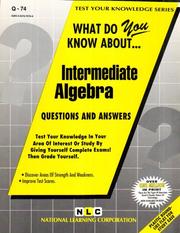 Cover of: What Do You Know About Intermediate Algebra by 