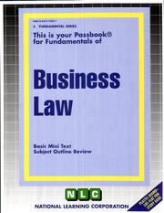Cover of: Business Law (Fundamental Passbooks) | National Learning Corporation