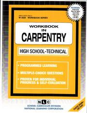 Cover of: Carpentry Workbook (Workbook Series (W).)