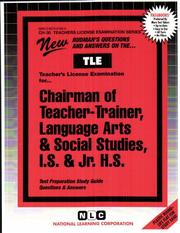 Cover of: Chairman, Teacher-Trainer Language Arts and Social Studies | Jack Rudman