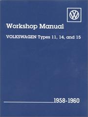 Cover of: Volkswagen Workshop Manual: Types 11, 14, and 15, 1958-1960 (Volkswagen)