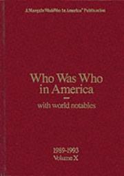 Cover of: Who Was Who in America: With World Notables  by Marquis Who's Who