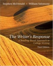 Cover of: The writer's response: a reading-based approach to college writing
