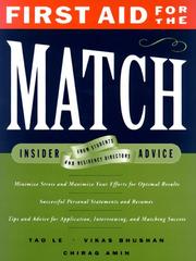 Cover of: First Aid for the Match: Insider Advice from Students and Residency Directors