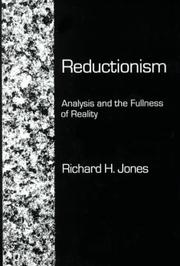 Cover of: Reductionism by Richard H. Jones
