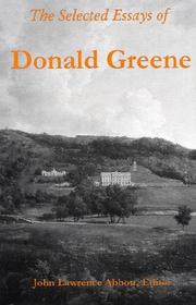 Cover of: The selected essays of Donald Greene