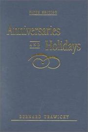 Cover of: Anniversaries and holidays by Bernard Trawicky