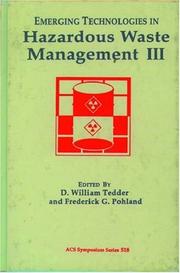 Cover of: Emerging technologies in hazardous waste management III