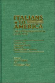 Cover of: Italians to America, Volume 16 November 1900-April 1901 by Filby P. William