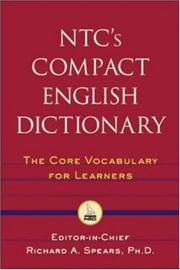 Cover of: NTC's compact English dictionary by editor-in-chief, Richard A. Spears.