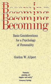Cover of: Becoming: Basic Considerations for a Psychology of Personality (The Terry Lectures Series)