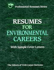 Cover of: Resumes for environmental careers by VGM Career Horizons (Firm)