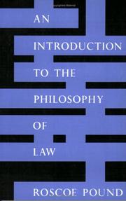 Cover of: An Introduction to the Philosophy of Law, Revised edition (The Storrs Lectures Series)