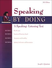 Cover of: Speaking by doing: a speaking-listening text
