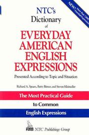 Cover of: Ntc's Dictionary of Everyday American English Expressions: Presented According to Topic and Situation (Ntc Language Dictionaries)