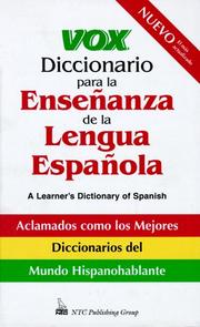 Cover of: Vox Diccionario para la ensenañza de la lengua española =