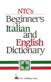 Cover of: Ntc's Beginner's Italian and English Dictionary (Ntc Language Dictionaries) (Ntc Language Dictionaries)